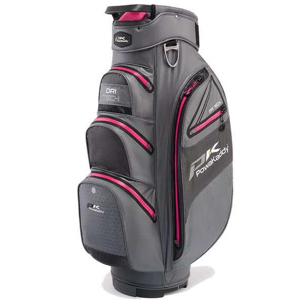 PowaKaddy Dri-Tech Cart Bag Gunmetal Hot Pink 22 2 PowaKaddy Dri-Tech Cart Bag Gunmetal Hot Pink 22