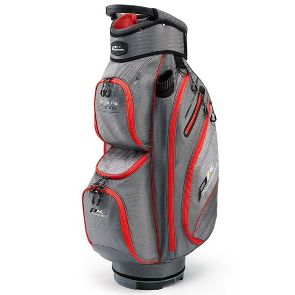 Powakaddy DLX-Lite Cart Bag Gunmetal Red 3 Powakaddy DLX-Lite Cart Bag Gunmetal Red
